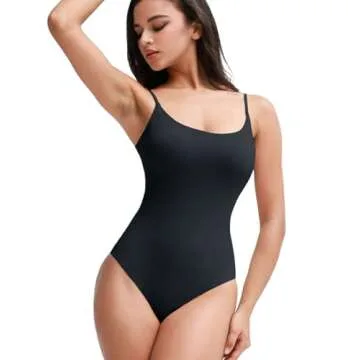 Trendy LCNBA Women's Spaghetti Strap Bodysuit in Black