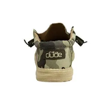 Hey Dude Men's Wally Camo Size 11 | Men’s Shoes | Men's Lace Up Loafers | Comfortable & Light-Weight