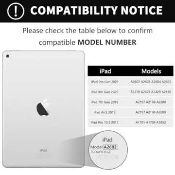 KBCASE Keyboard Case for iPad 9th/8th/7th Generation 2021/2020/2019, Compatible with iPad Air 3/Pro ...