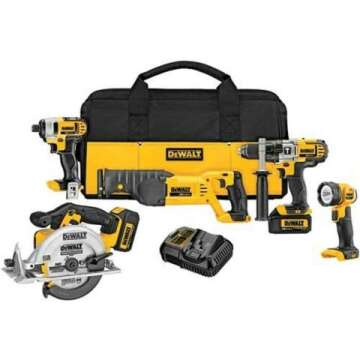 DEWALT 20V MAX Cordless Drill Combo Kit - 5 Essential Tools