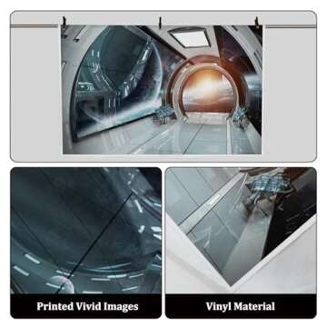 AOFOTO 8x6ft Spaceship Backdrop Universe Galaxy Outer Space Station Interior Background Futuristic Science Fiction Spacecraft Cabin Photography Backdrops Boy Birthday Decor Photo Shoot Studio Props