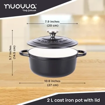 Enamelled Cast Iron Dutch Oven - 2.1 Quart by Nuovva