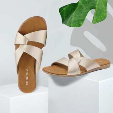 CentroPoint Women's Stylish Summer Sandals - Easy Slip-On