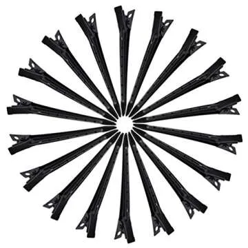 24 Packs Duck Bill Clips, Bantoye 2.75 Inches Rustproof Metal Alligator Curl Clips with Holes for Hair Styling, Hair Coloring, Black