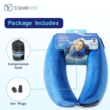 TRAVELREST Memory Foam Travel Pillow for Ultimate Comfort