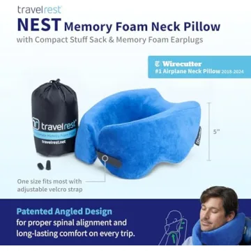 TRAVELREST Memory Foam Travel Pillow for Ultimate Comfort