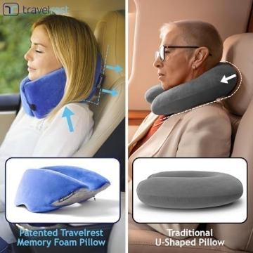 TRAVELREST Memory Foam Travel Pillow for Ultimate Comfort