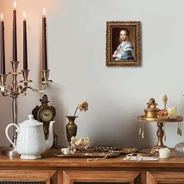 SYLVIA'S SHOP 4x6 Vintage Picture Frame, Antique Ornate Photo Frame, Table Top and Wall Hanging Home Decor, Old Fashioned Photo Gallery Art Deco, Bronze Gold