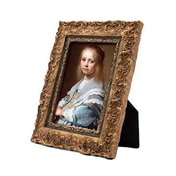 SYLVIA'S SHOP 4x6 Vintage Picture Frame, Antique Ornate Photo Frame, Table Top and Wall Hanging Home Decor, Old Fashioned Photo Gallery Art Deco, Bronze Gold