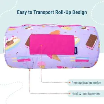 Wildkin Original Nap Mat with Reusable Pillow for Boys and Girls, Perfect for Elementary Sleeping Mat, Features Hook and Loop Fastener, Soft Cotton Blend Materials Nap Mat for Kids (Sweet Dreams)