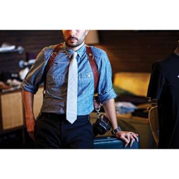 HoldFast Gear MoneyMaker Two-Camera Harness, Bridle Leather, Medium, Chestnut