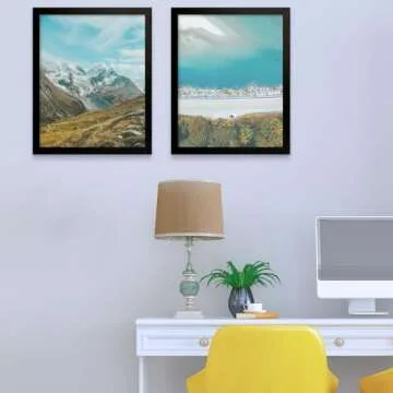 Frametory, 11x14 Picture Frame - Made to Display Pictures 8x10 with Mat or 11x14 Without Mat - Wide Molding - Pre-Installed Wall Mounting Hardware (Black, 1 Pack)