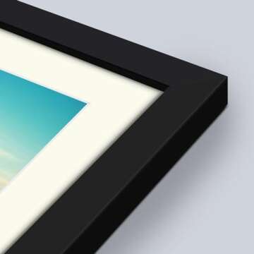 Frametory, 11x14 Picture Frame - Made to Display Pictures 8x10 with Mat or 11x14 Without Mat - Wide Molding - Pre-Installed Wall Mounting Hardware (Black, 1 Pack)