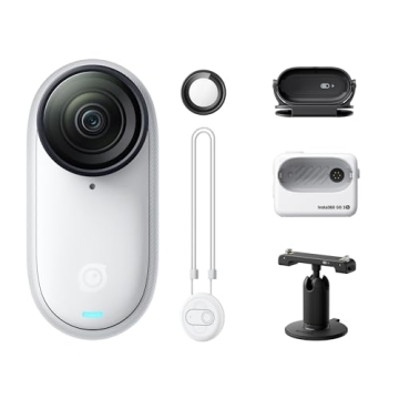 Insta360 GO 3S - 64 GB White 4K Tiny Portable Vlogging Camera, Hands-Free POVs, Mount Anywhere, Stab...