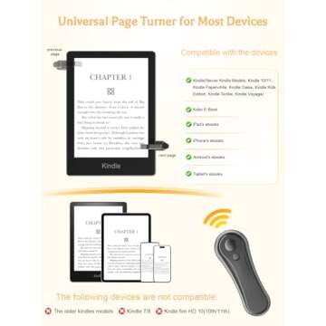 Aborvate Kindle RF Remote Page Turner for Hands-Free Reading