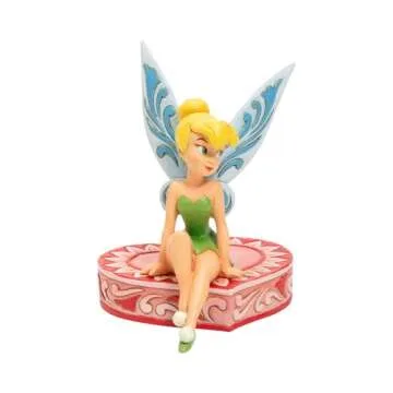 Enesco Disney Traditions by Jim Shore Peter Pan Tinker Bell Sitting on Heart Figurine, 5 Inch, Multicolor