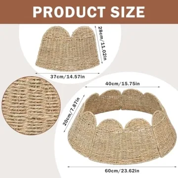 Elegant Woven Scallop Christmas Tree Collar for Holiday Decor