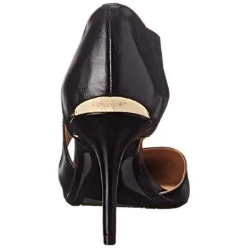 Calvin Klein Women's Gella Dress Pump, Black Leather, 5 M US