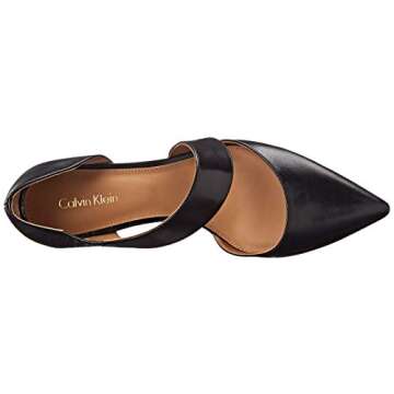 Calvin Klein Women's Gella Dress Pump, Black Leather, 5 M US