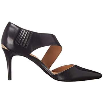 Calvin Klein Women's Gella Dress Pump, Black Leather, 5 M US