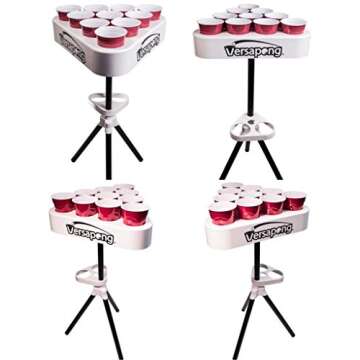 Portable Beer Pong Table/Tailgate Game with Backpack Carry Case and Balls