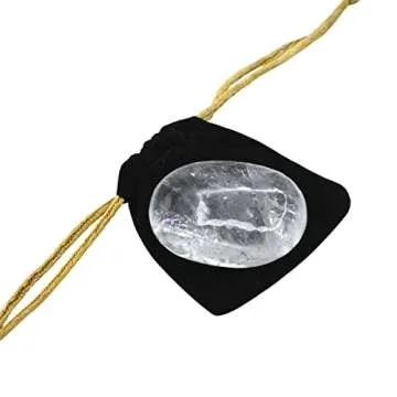 Clear Quartz Crystals and Healing Stones - Large Palm Stone Crystals Piedra - Crystal for Good Luck, Balanced Positive Energy, Meditation - Unique Stocking Stuffers and Birthday Gifts for Women, Men