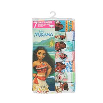 Disney girls Moana Girls Panty Multipacks, Moana7pk, 2-3T