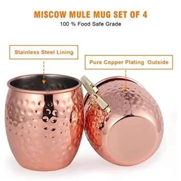 K Kitcherish Moscow Mule Mugs Set Gift Set 18 oz