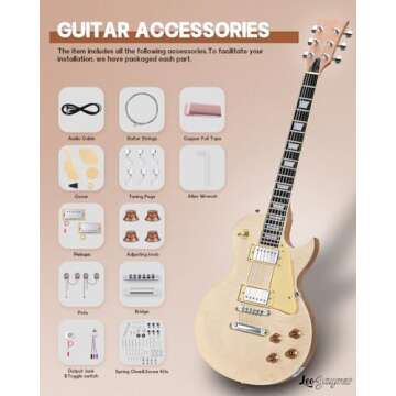 Leo Jaymz DIY Single Cut LP Electric Guitar Kits with Mahogany Body and Neck - Rosewood Fingerboard ...