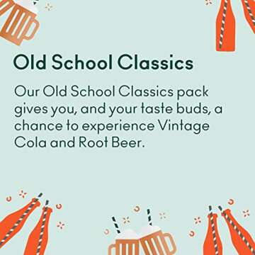 OLIPOP - Old School Classics Variety Pack, Healthy Soda, Prebiotic Soft Drink, Aids Digestive Health, High Fiber, Low Calorie, Low Sugar (12 oz, 12-Pack)