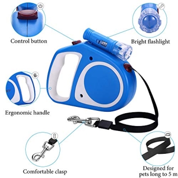 UPSKY Retractable Dog Leash with Flashlight 16ft for Small Dogs