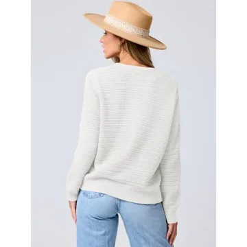 ANRABESS Women's Stylish Tweed Knit Cardigan for Spring