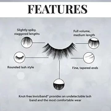 Ardell False Eyelashes 3D Faux Mink Lashes 854 - Ultra-Fluffy Strip Lashes for a Dramatic Eye Look, 4 Pairs