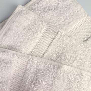 Superior Egyptian Cotton Pile Hand Towel Set of 4, Ultra Soft Luxury Towels, Thick Plush Essentials, Absorbent Heavyweight, Guest Bath, Hotel, Spa, Home Bathroom, Shower Basics, Cream