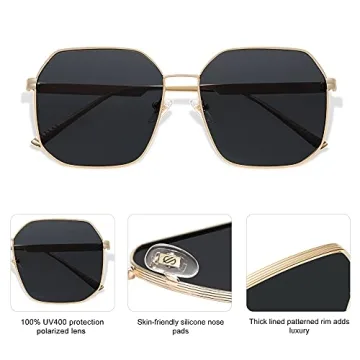 SOJOS Retro Square Polarized Sunglasses Women UV400 Fashion