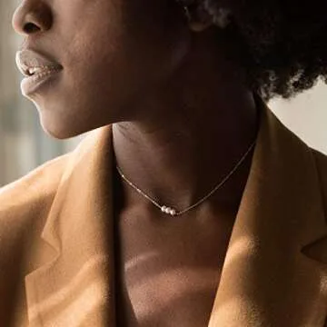 Befettly Mini Pearls Choker Necklace Elegant Gold Accessory