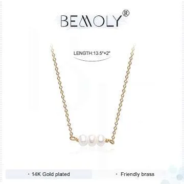 Befettly Mini Pearls Choker Necklace Elegant Gold Accessory