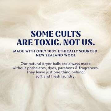 Cleancult Wool Dryer Balls (3 Count) - Made from 100% New Zealand Wool - Biodegradable Dryer Balls - Shorten Dry Times, Soften Clothes, and Stop Static Cling - Lasts up to 1000 Loads