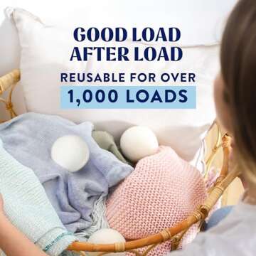 Cleancult Wool Dryer Balls (3 Count) - Made from 100% New Zealand Wool - Biodegradable Dryer Balls - Shorten Dry Times, Soften Clothes, and Stop Static Cling - Lasts up to 1000 Loads