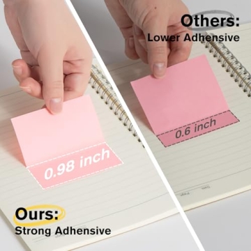 HappyHapi Colorful Sticky Notes Bulk Pack - 8 Assorted Pad