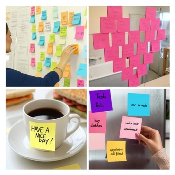 HappyHapi Colorful Sticky Notes Bulk Pack - 8 Assorted Pad