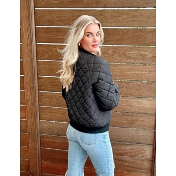 Stylish Zeagoo Women's Lightweight Bomber Jacket with Pockets