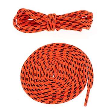 Cool Lace Round Athletic Shoelaces for Sneakers - 47.2" Orange Striped