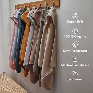 Organic Cotton Baby Bath Towel – Hooded Toddler and Baby Towels for Newborn Girls – Super Soft and Absorbent, 32 x 32 (Rabbit - Blush)