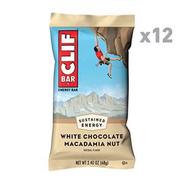 CLIF BARS - Energy Bars - White Chocolate Macadamia Nut Flavor - Made with Organic Oats - Plant Based Food - Vegetarian - Kosher (2.4 Ounce Protein Bars, 12 Count) Packaging May Vary
