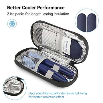 Gelozid Insulin Pen Cooler Travel Case Diabetic Medication Insulated Cool Organizer with 2 Reusable ...