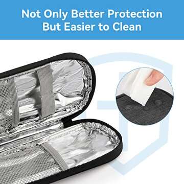 Gelozid Insulin Pen Cooler Travel Case Diabetic Medication Insulated Cool Organizer with 2 Reusable Ice Packs for Insulin Pen and Other Diabetic Supplies, for the Daily Life and Trip(Black)