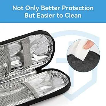 Gelozid Insulin Pen Cooler Travel Case Diabetic Medication Insulated Cool Organizer with 2 Reusable Ice Packs for Insulin Pen and Other Diabetic Supplies, for the Daily Life and Trip(Black)