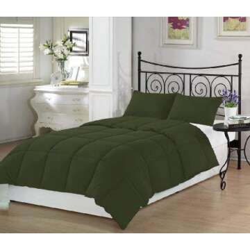 Cypress Army Green Twin Extra Long Comforter Set by Ivy Union