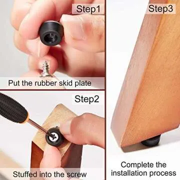 20 Pieces Soft Cutting Board Rubber Feet with Stainless Steel Screws, 0.28 x 0.59 (hd), Soft, Non Slip, Non Marking, Anti Skid, Fine Grips for Furniture, Electronics and Appliances(20 Pieces)